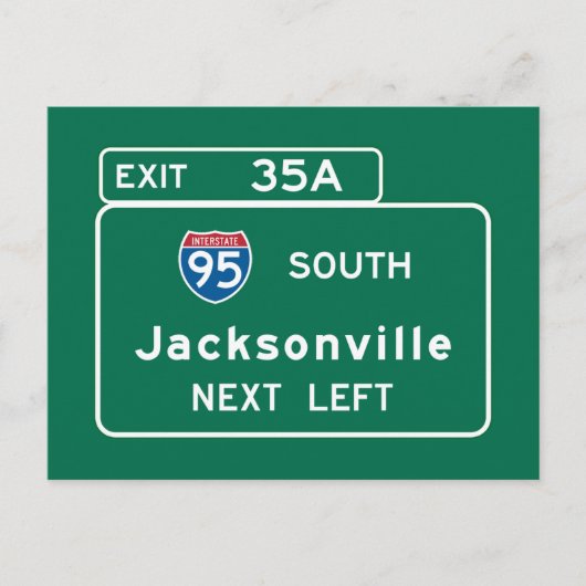 Jacksonville, FL Road Sign Briefkaart (Voorkant)