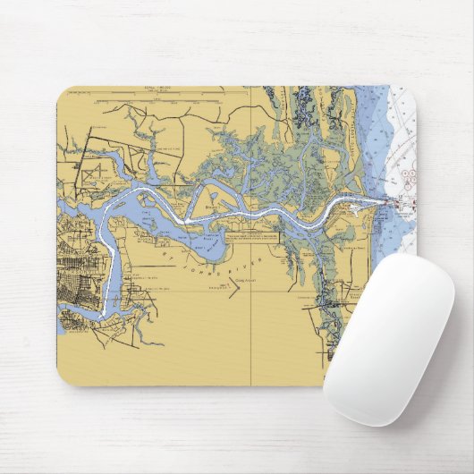 Jacksonville FL St Johns Nautical Chart mousepad Muismat (Met muis)