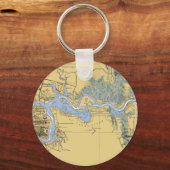 Jacksonville FL St Johns Nautical Chart Sleutelhan Sleutelhanger (Voorkant)
