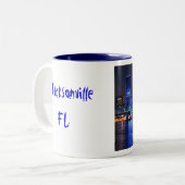 Jacksonville FL Tweekleurige Koffiemok (Voorkant links)