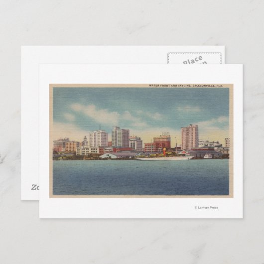 Jacksonville, FL - Uitzicht voor het waterfront &  Briefkaart