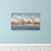 Jacksonville, FL - Uitzicht voor het waterfront & Canvas Afdruk (Insitu (Houten vloer))