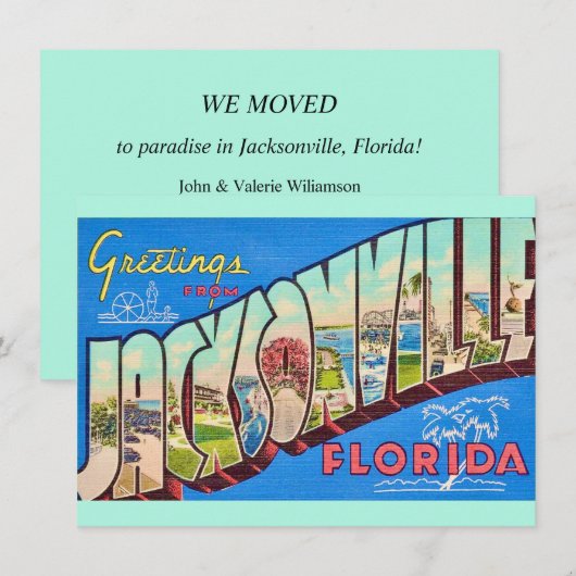 Jacksonville FL verhuisbericht (Voorkant / Achterkant)