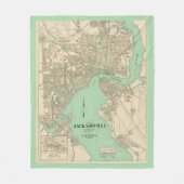 Jacksonville FL vintage kaart Fleece Deken (Voorkant)