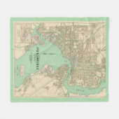 Jacksonville FL vintage kaart Fleece Deken (Voorkant (Horizontaal))