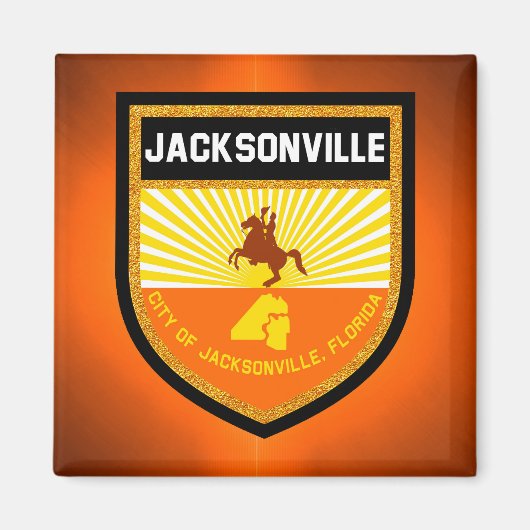 Jacksonville Flag Magneet (Voorkant)