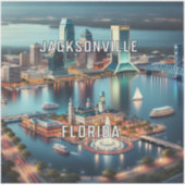 Jacksonville Florida 3 inch Vinyl Sticker (Voorkant)