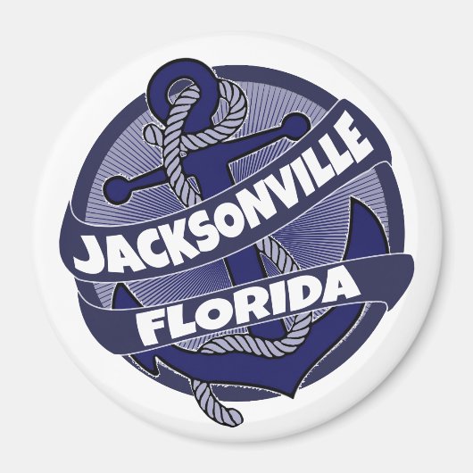 Jacksonville Florida anchor swirl magnet (Voorkant)