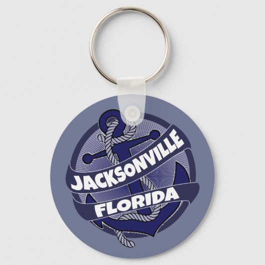 Jacksonville Florida anchor swirl sleutelhanger (Voorkant)