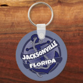 Jacksonville Florida anchor swirl sleutelhanger (Voorkant)