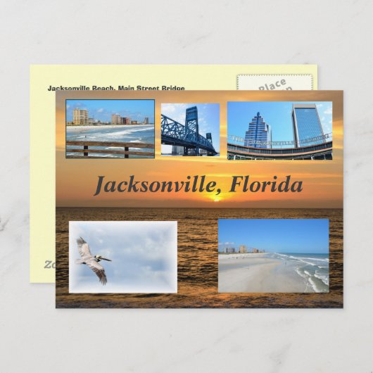 Jacksonville, Florida Briefkaart (Voorkant / Achterkant)