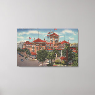 Jacksonville, Florida - Buiten Uitzicht van Hotel Canvas Afdruk