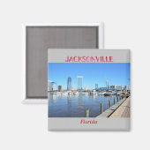 Jacksonville Florida Cityscape Magnet (Voorkant / Achterkant)