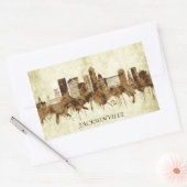 Jacksonville Florida Cityscape Rechthoekige Sticker (Envelop)