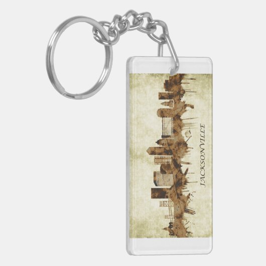 Jacksonville Florida Cityscape Sleutelhanger (Voorkant Links)