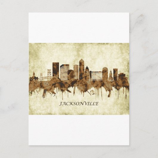 Jacksonville Florida Cityscape Uitnodiging Briefkaart (Voorkant)