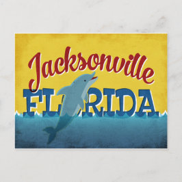 Jacksonville Florida Dolphin Retro Vintage Travel Briefkaart