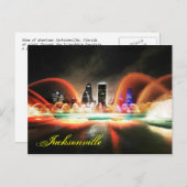 Jacksonville, Florida en de Friendship Fountain Briefkaart (Voorkant / Achterkant)