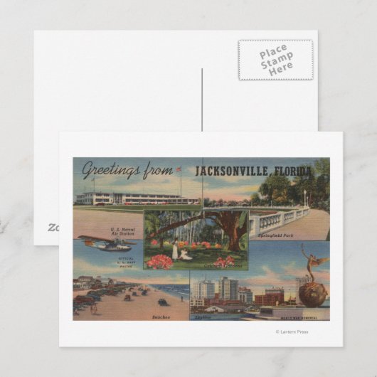 Jacksonville , Florida - groeten van Briefkaart (Voorkant / Achterkant)