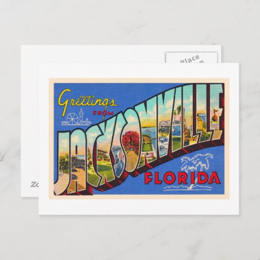 Jacksonville Florida  groot Briefkaart (Voorkant / Achterkant)