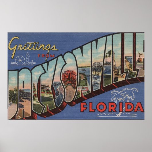 Jacksonville, Florida - Grote Letter-scènes Poster (Voorkant)