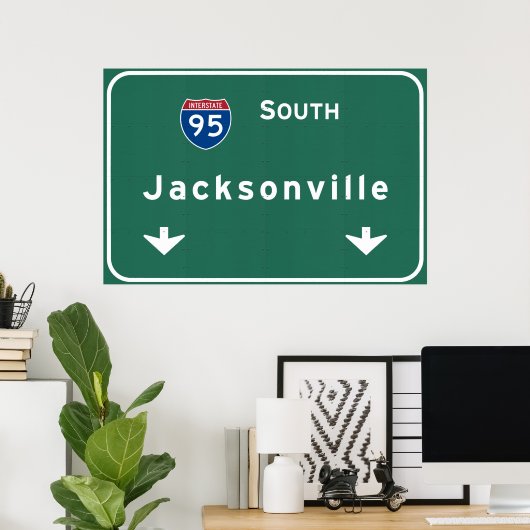Jacksonville Florida Interstate Highway Freeway : Poster (Thuiskantoor)
