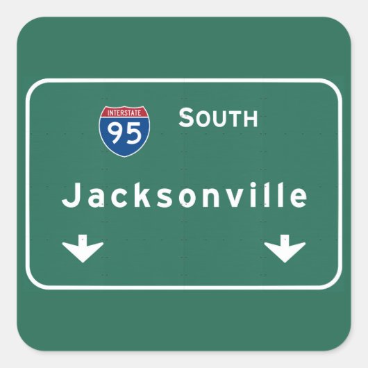 Jacksonville Florida Interstate Highway Freeway : Vierkante Sticker (Voorkant)