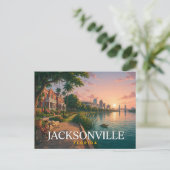Jacksonville Florida Kust Rivierfront Reis  Briefkaart (Staand voorkant)