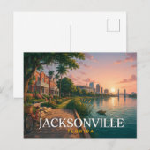 Jacksonville Florida Kust Rivierfront Reis  Briefkaart (Voorkant / Achterkant)