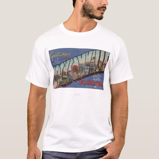 Jacksonville, Florida - Large Letter Scenes 2 T-shirt (Voorkant)
