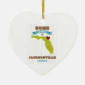 Jacksonville, Florida Map - Home is waar Keramisch Ornament (Voorkant)