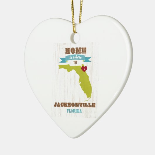 Jacksonville, Florida Map - Home is waar Keramisch Ornament (Links)