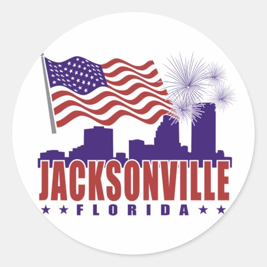 Jacksonville Florida Patriottische Sticker (Voorkant)