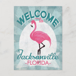 Jacksonville Florida Pink Flamingo Retro Briefkaart