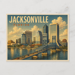 Jacksonville Florida Reisillustratie uit het verle Briefkaart