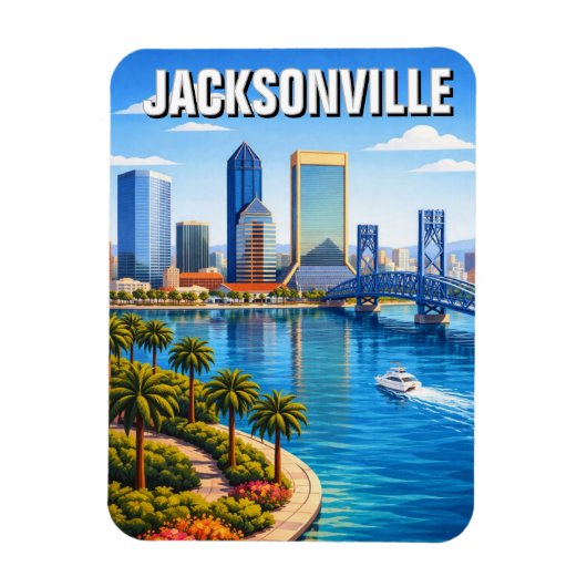 Jacksonville Florida Reizen Magneet (Verticaal)