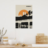 Jacksonville Florida Retro Minimal Book Hoesje Poster (Keuken)
