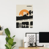 Jacksonville Florida Retro Minimal Book Hoesje Poster (Thuiskantoor)