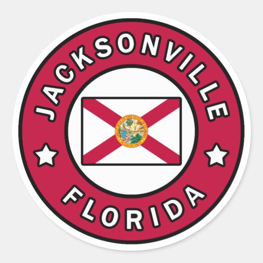 Jacksonville Florida Ronde Sticker (Voorkant)