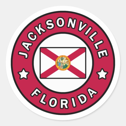 Jacksonville Florida Ronde Sticker (Voorkant)