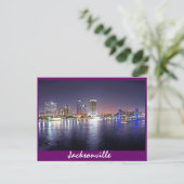 Jacksonville, Florida 's nachts Briefkaart (Staand voorkant)