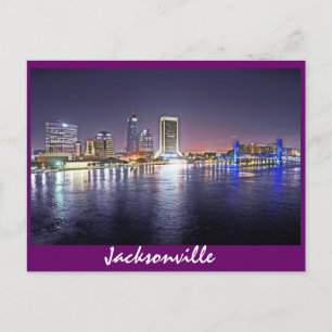Jacksonville, Florida 's nachts Briefkaart