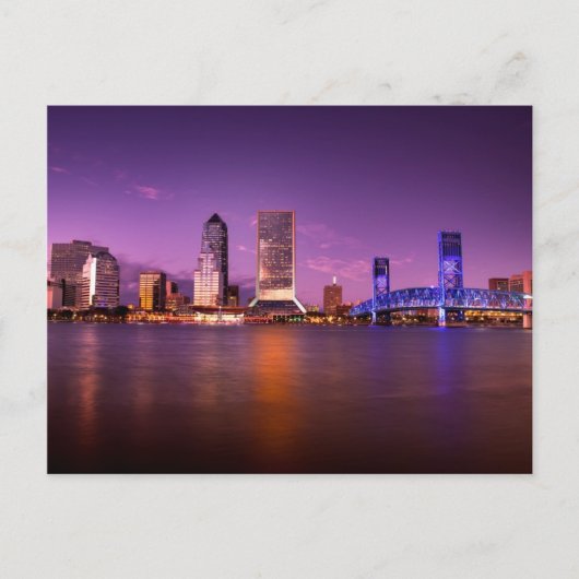 Jacksonville Florida Skyline bij nacht Briefkaart (Voorkant)