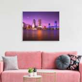 Jacksonville Florida Skyline bij nacht Canvas Afdruk (Insitu (Woonkamer))