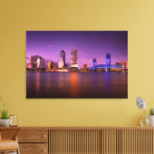 Jacksonville Florida Skyline bij nacht Canvas Afdruk (Insitu (Woonkamer))