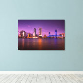 Jacksonville Florida Skyline bij nacht Canvas Afdruk (Insitu (Houten vloer))