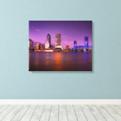 Jacksonville Florida Skyline bij nacht Canvas Afdruk (Insitu (Houten vloer))