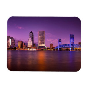 Jacksonville Florida Skyline bij nacht Magneet