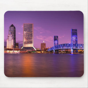 Jacksonville Florida Skyline bij nacht Muismat