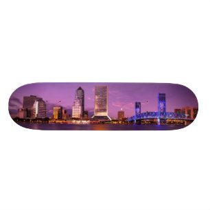 Jacksonville Florida Skyline bij nacht Persoonlijk Skateboard